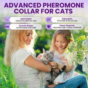 TriOak 4 Pack Calming Collar for Cats, Cat Calming Collar, Calming Pheromone Collar for Cats, Cat Pheromone Collar, Cat Calming Collar for Anxiety, Efficient Relieve Anxiety Stress (Purple)