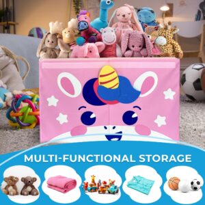 QUOKKA Large Toy Storage Box Unicorn & Small Toy Storage Box Owl Playroom Organizers