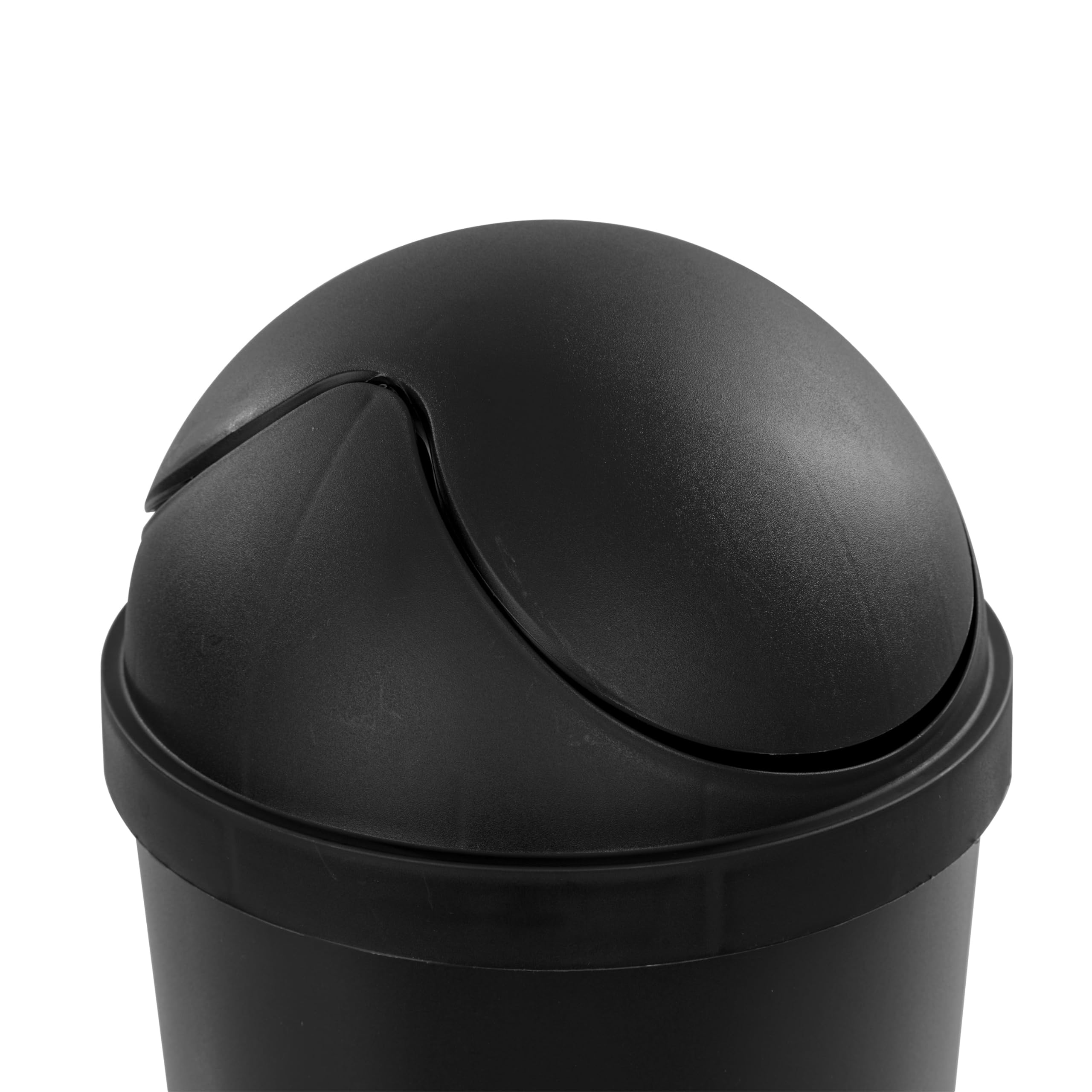 AYOYZ 3 Gallon Round Wastebasket with Lid, Small Plastic Trash Can for The Bathroom, Bedroom, Dorm or Home Office, Black