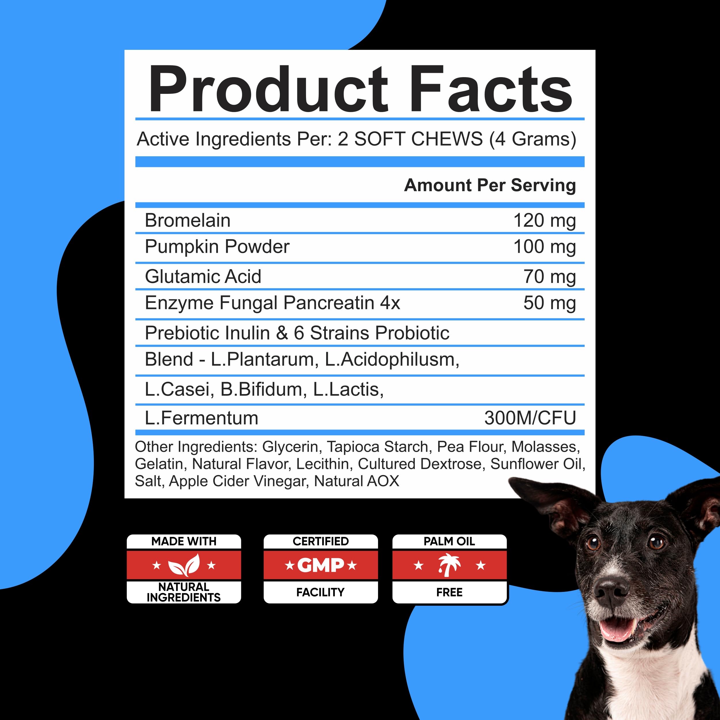 No Poo Chews for Dogs - Coprophagia Deterrent for Dogs - Stop Eating Poop for Dogs - Dog Poop Eating Deterrent - Forbid Stool Eating Deterrent for Dogs with Probiotics & Enzymes for Digestive Health