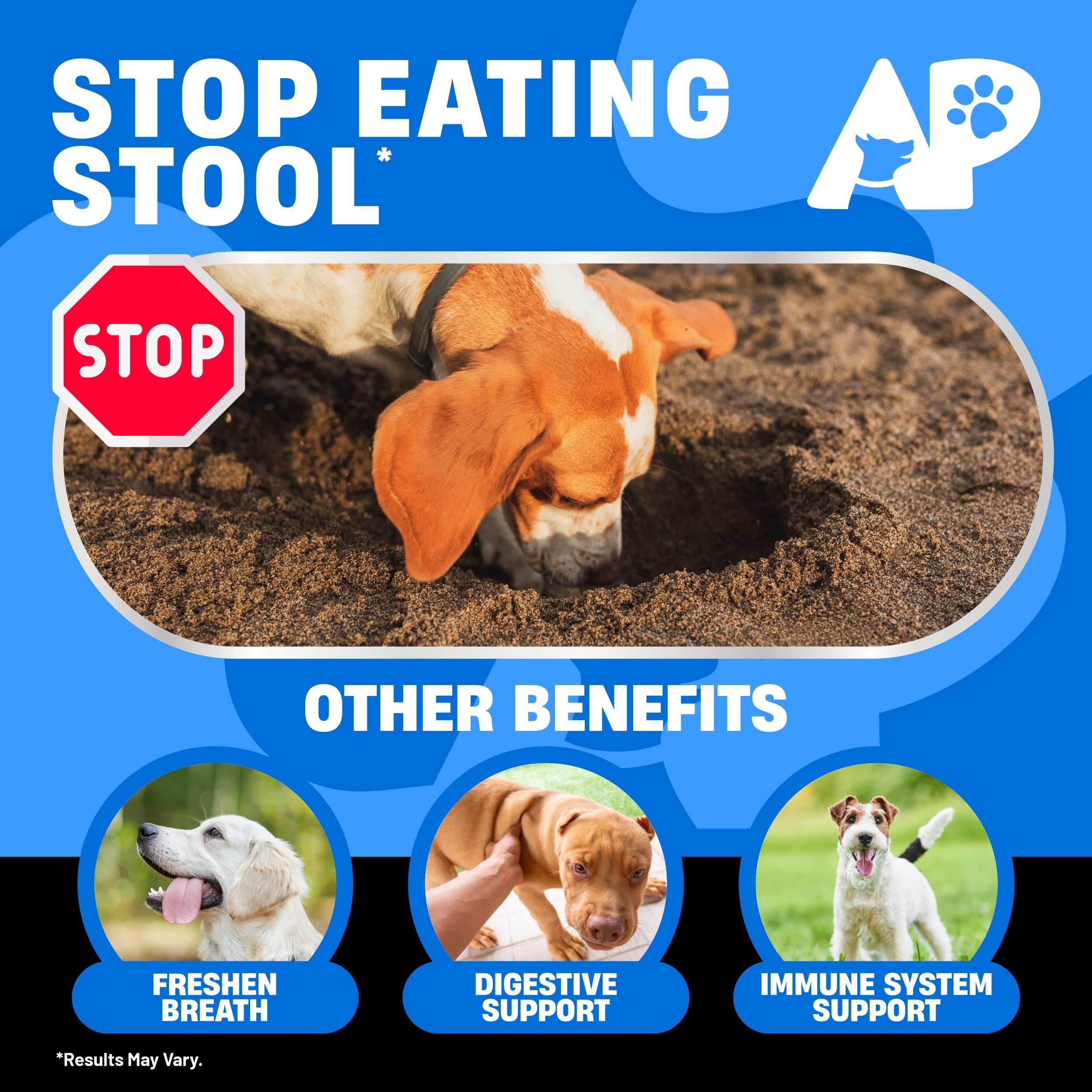 No Poo Chews for Dogs - Coprophagia Deterrent for Dogs - Stop Eating Poop for Dogs - Dog Poop Eating Deterrent - Forbid Stool Eating Deterrent for Dogs with Probiotics & Enzymes for Digestive Health