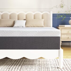 Twolike Queen Mattress 10 inch No Fiberglass Gel Memory Foam Queen Size Mattress in a Box of Foams and Fabric for Cooling Pressure Relief Sleep, 80" X 60" X 10", Medium, Firm