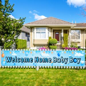 labakita welcome home baby boy yard banner, large it’s a boy baby shower banner, blue baby shower decorations for boy, gender reveal baby shower inside outside decoration