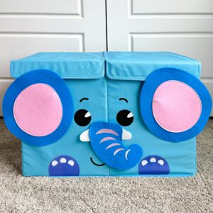 QUOKKA Toy Chest Storage Boxes for Boys and Girls Large Giraffe, Large Elephant & Large Koala - Fabric Foldable Bin for Playroom