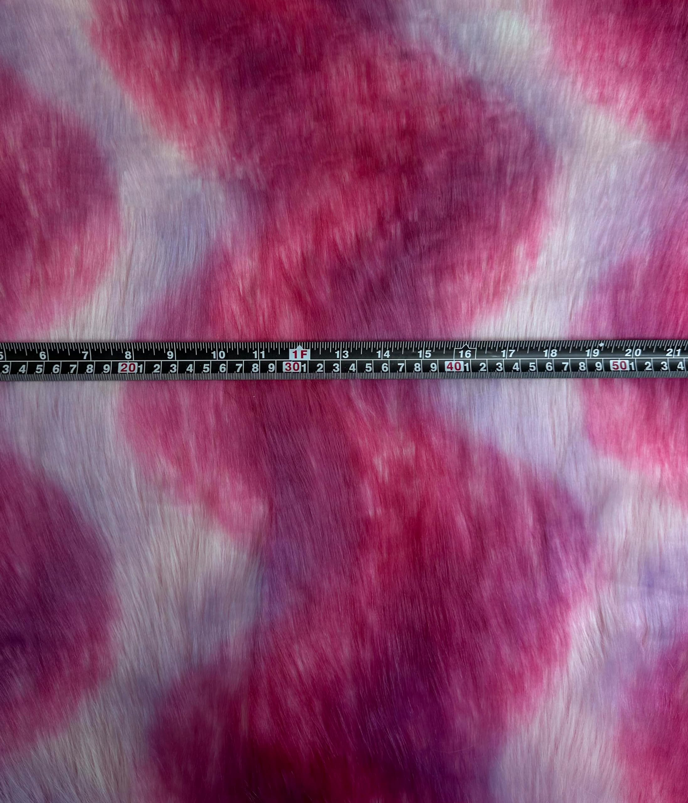 Faux Fur Fabric Shaggy 1.5inch Long Soft Plush (Rainbow Pink Wave) 58" Wide Sold by The Continuous Yard - DIY Projects, Craft Supply, Costume, Decoration, Upholstery, Fur Suits, Furry Paws and Tails