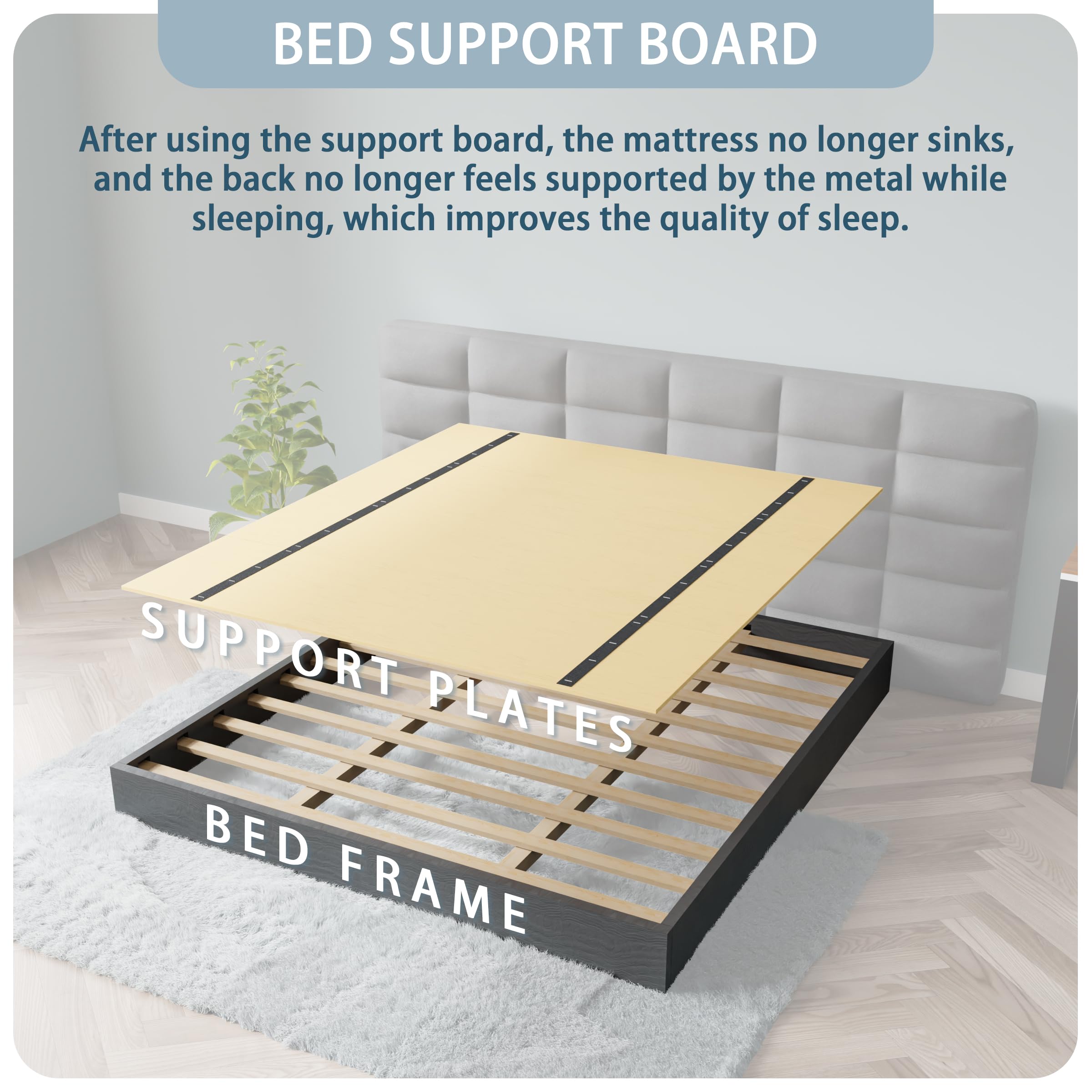 Imperius Heavy Duty Bed Slats for Mattress, Collapsible Box Spring, Bed Support Slats,No Assembly Required,Bed Slats Under Mattress, Full 48 * 60in