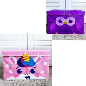 quokka large toy storage box unicorn & small toy storage box owl playroom organizers