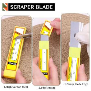 WRAPXPERT 4 Inch Scraper Blades,30 PCS 4 In Razor Scraper Blade,4" Replacement Razor Blades for Floor,Glass,Paint