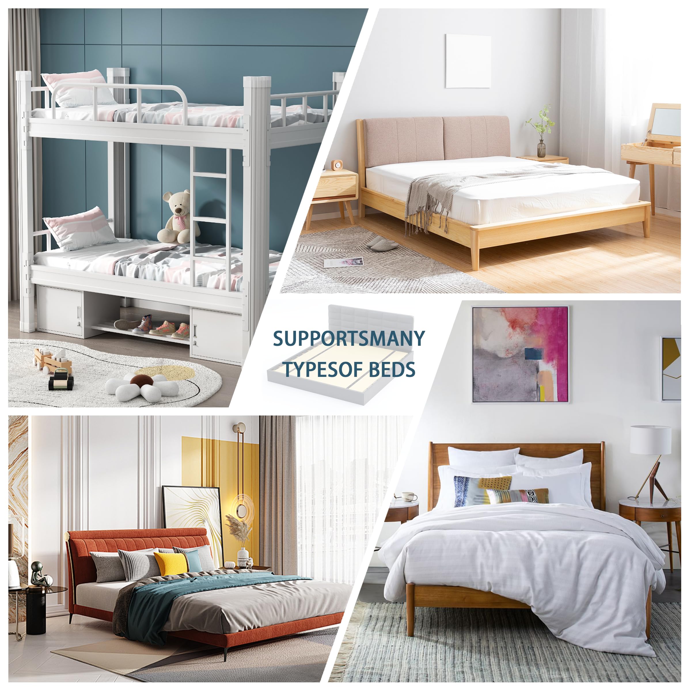 Imperius Heavy Duty Bed Slats for Mattress, Collapsible Box Spring, Bed Support Slats,No Assembly Required,Bed Slats Under Mattress, Full 48 * 60in