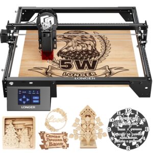 longer laser engraver ray5 5w higher accuracy diy laser engraving machine with 3.5" touch screen,offline usage laser cutter,400x400mm,0.08mm laser spot, cnc laser cutter for wood metal acrylic glass