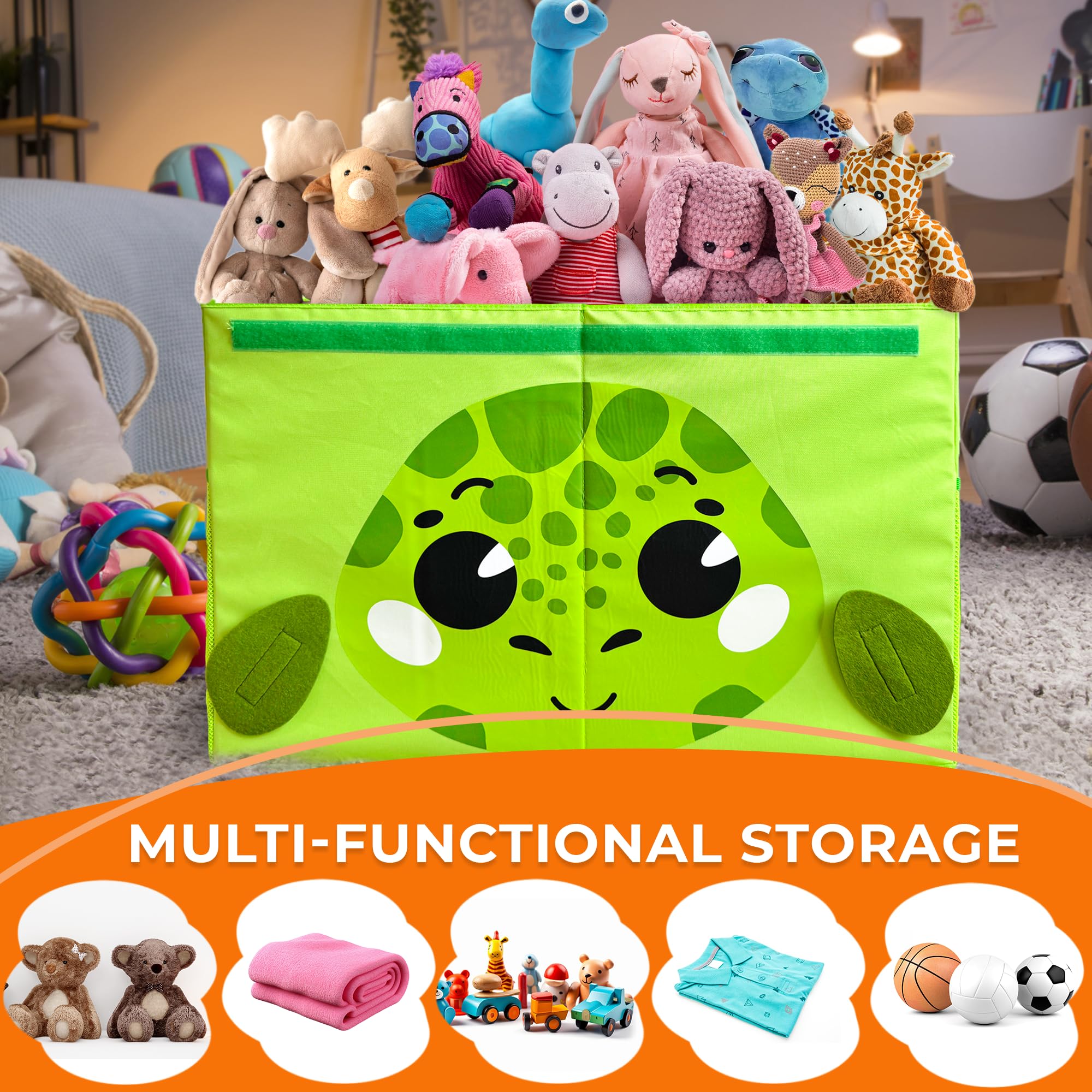 QUOKKA Toy Storage Box Elephant, Toy Storage Box Koala & Toy Storage Box Turtle Playroom Organizers