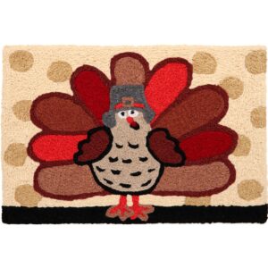 jellybean give thanks happily accent washable rug 20" x 30", red, designed by jennifer heynen