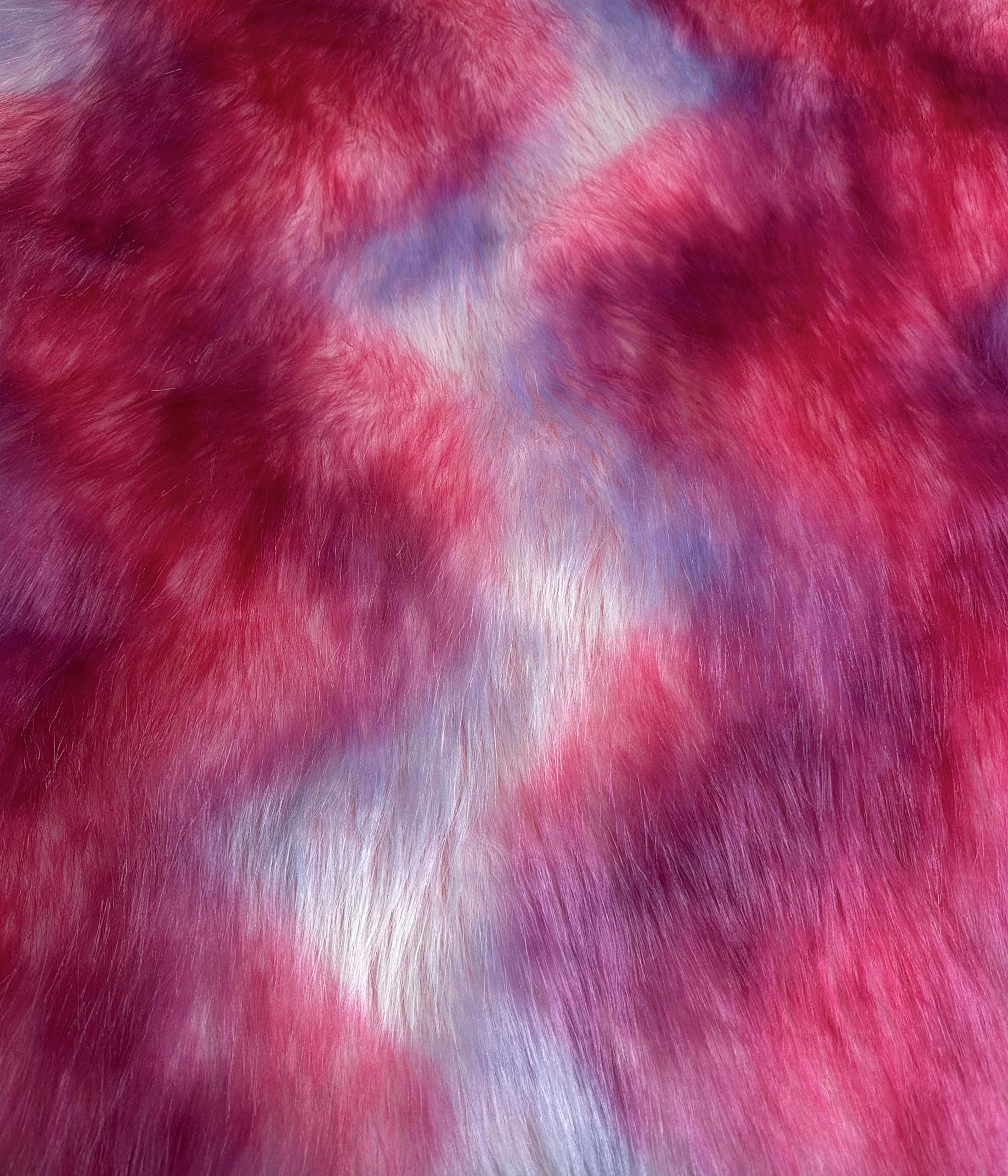 Faux Fur Fabric Shaggy 1.5inch Long Soft Plush (Rainbow Pink Wave) 58" Wide Sold by The Continuous Yard - DIY Projects, Craft Supply, Costume, Decoration, Upholstery, Fur Suits, Furry Paws and Tails