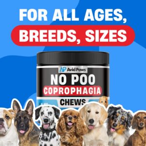 No Poo Chews for Dogs - Coprophagia Deterrent for Dogs - Stop Eating Poop for Dogs - Dog Poop Eating Deterrent - Forbid Stool Eating Deterrent for Dogs with Probiotics & Enzymes for Digestive Health