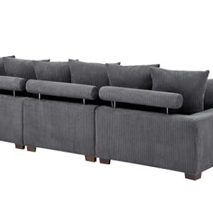 Oadeer Home Modular Sectional, Dark Gray