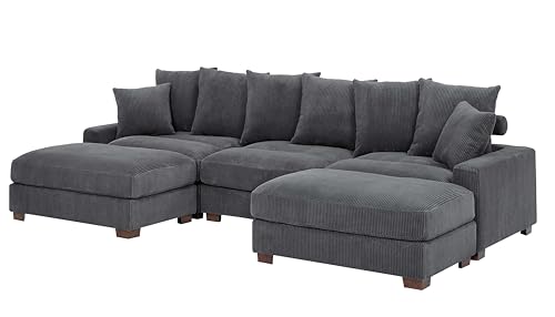 Oadeer Home Modular Sectional, Dark Gray