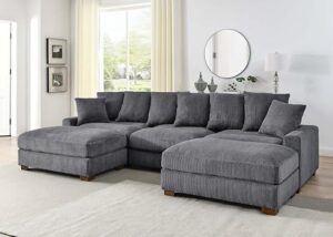 oadeer home modular sectional, dark gray