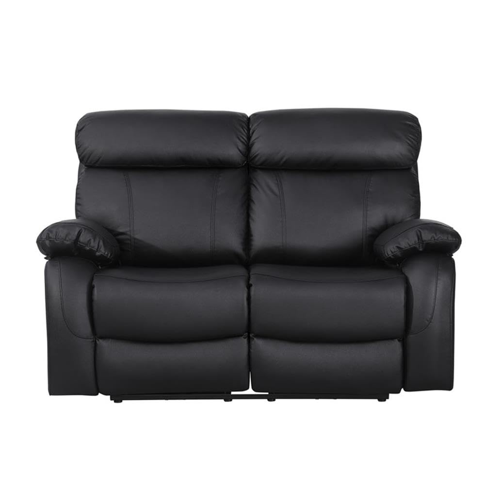 Alexent Loveseat Recliner Sofa, Power Recliner Leather Loveseat Sofa with USB Port Recliner Chair Couch 2 Seater Sofa for Living Room,Bedroom,Playroom,Black