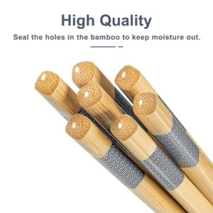 LOROTOCO 10Pairs Bamboo Chopsticks Reusable | Dishwasher Safe | Non slip | Chinese -（9.45in）