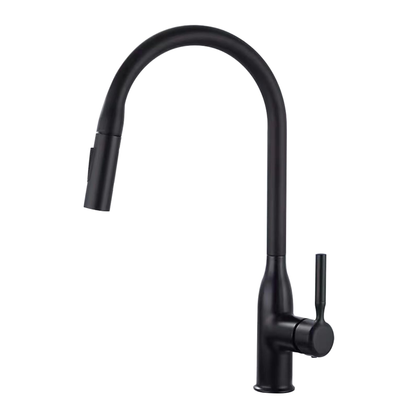 KUKKUME Kitchen Faucets with Pull Down Sprayer, Single Handle Kitchen Sink Faucet Modern Staninless Steel Kitchen Faucet Matte Black