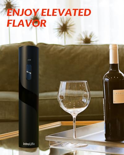 IntreLife 2 in 1 Electric Wine Opener Set,Rechargeable Wine Bottle Openers with Electric Vacuum Preserver,Wine Stopper,Foil Cutter,Automatic Wine Saver Pump Set