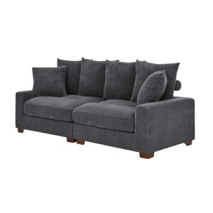 Oadeer Home Modular Sofa Love Seats, Dark Gray