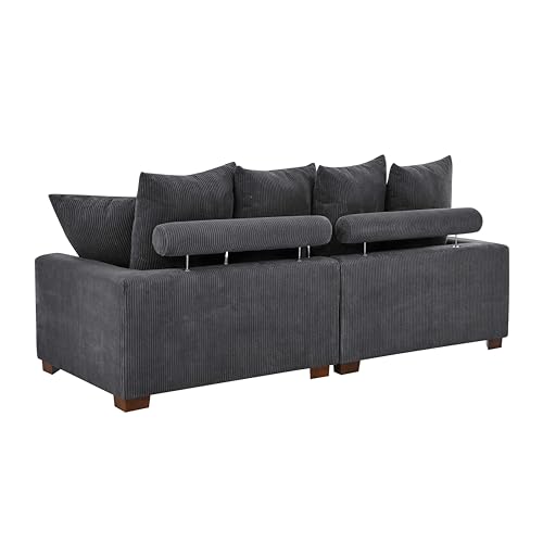 Oadeer Home Modular Sofa Love Seats, Dark Gray