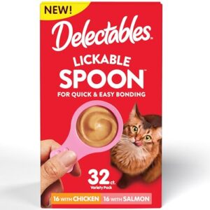 hartz new delectables lickable spoon interactive lickable cat treats for quick & easy bonding, variety pack 32ct