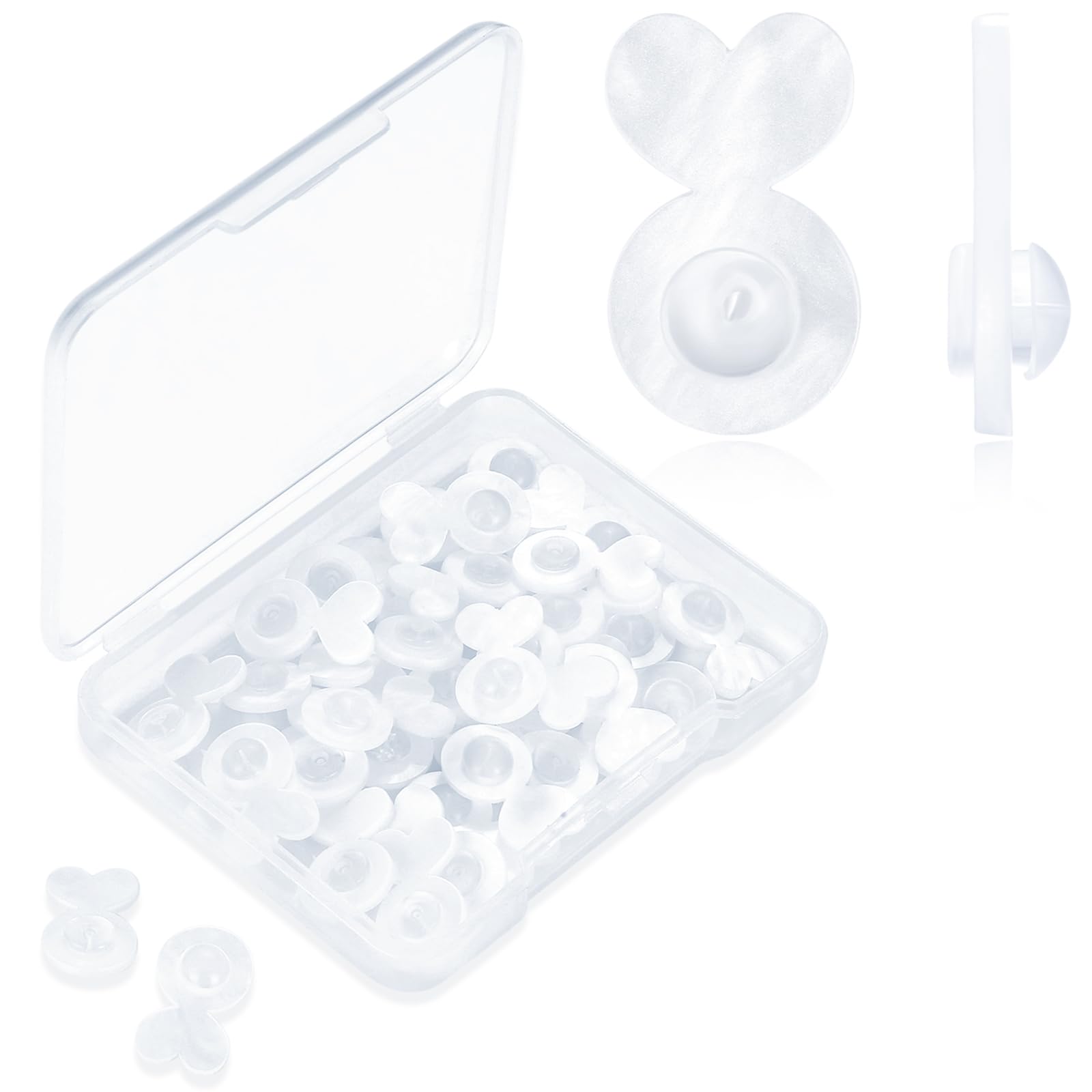 YixNahz Clear Silicone Earring Backs for Heavy Earring Support Backs, 32+200PCS Comfortable Rubber Earring Lifters Backs for Big Studs Earring Backs Replacements for Droopy Ears (32PCS - Love)