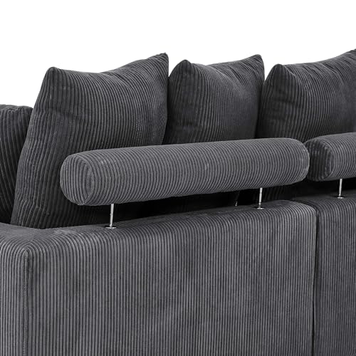 Oadeer Home Modular Sofa Love Seats, Dark Gray