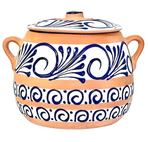 Canela Clay Bean Pot with Lid - Olla de Barro con Tapa 6 Qt