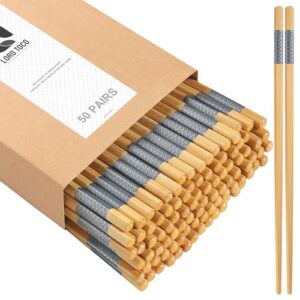 lorotoco 50 pairs bamboo chopsticks disposable | separated | reusable | dishwasher safe- （9.45in）