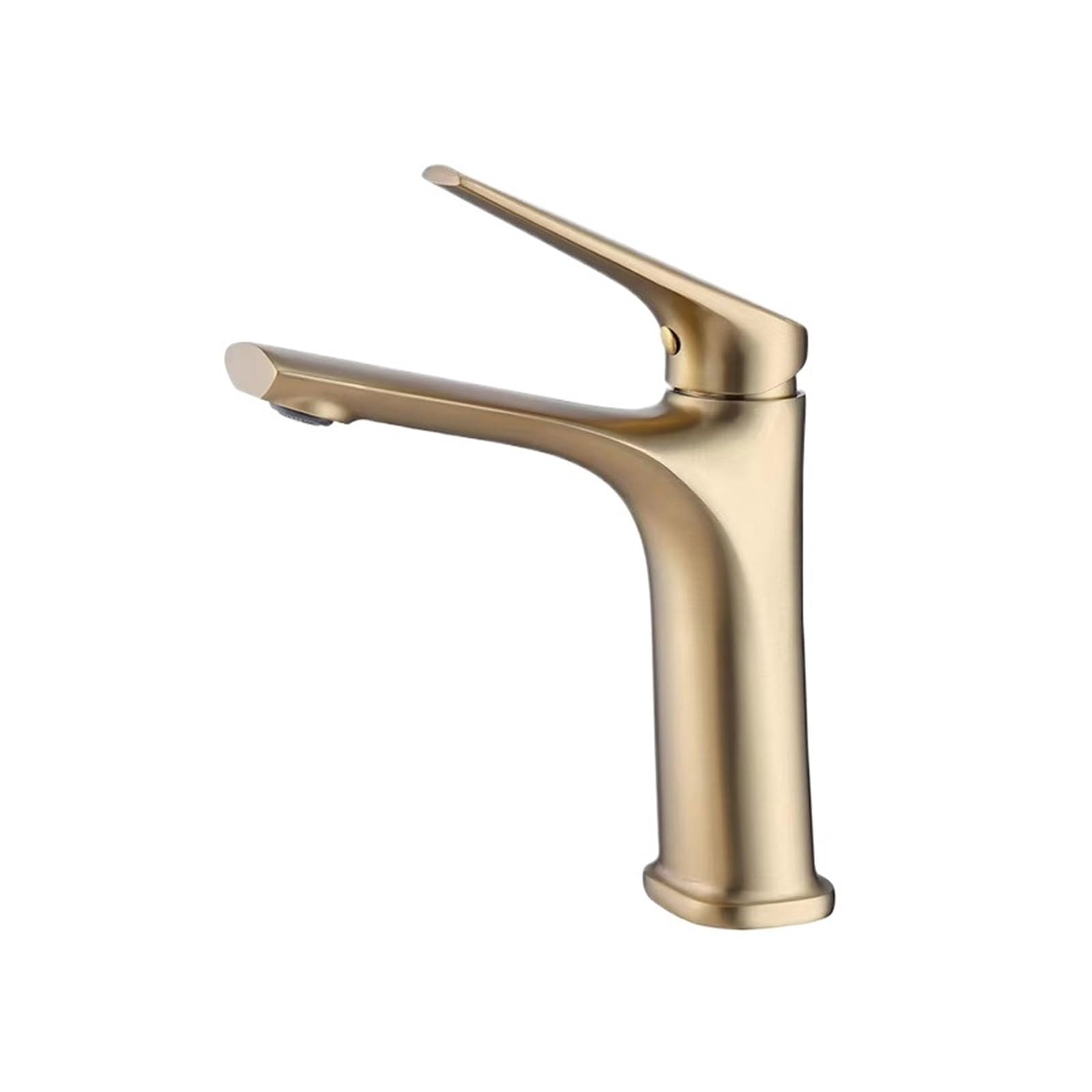 CUFTOBJM Gold Black Chrome Bathroom Sink Faucet Single Handle Hot and Cold Mixer Faucet Brass Washbasin Modern Faucet Deck Mount (Color : Gold)