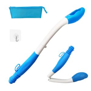 Foldable Toilet Aids for Wiping - Butt Wiper Self Wipe Assist Toilet Aid Wand - Long Reach Comfort Bottom Wiping Aid Tool - Daily Living Bathroom Aids for Limited Mobility