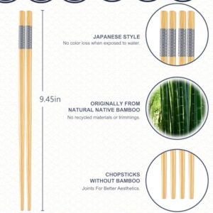 LOROTOCO 50 Pairs Bamboo Chopsticks Disposable | Separated | Reusable | Dishwasher Safe- （9.45in）