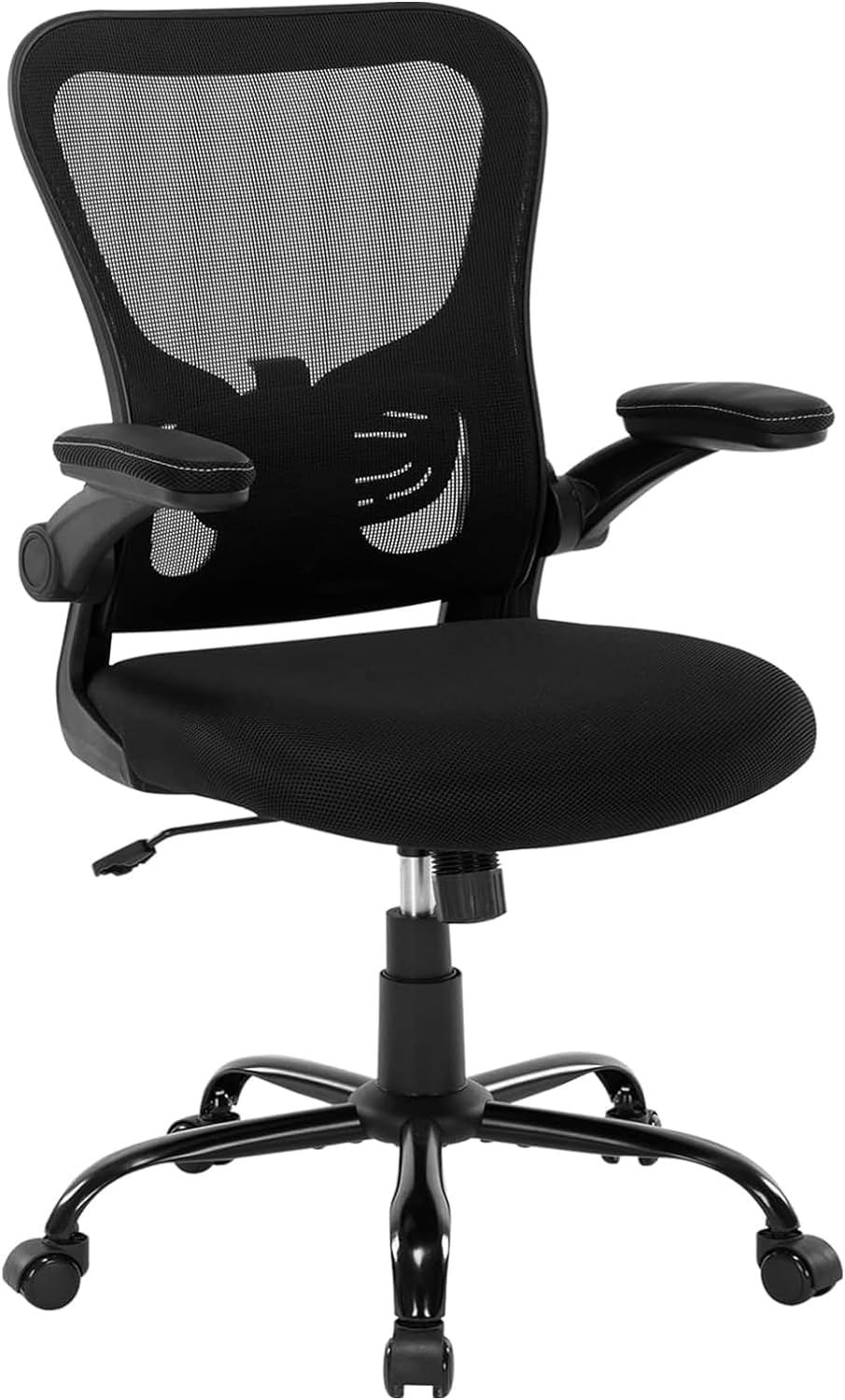 ZLchair Office Chair Ergonomic Desk Chair, Mesh Computer Home Office Desk Chairs with Adjustable Lumbar Support and Flip-up Armrests, Swivel Comfy Task Executive Chair, Black