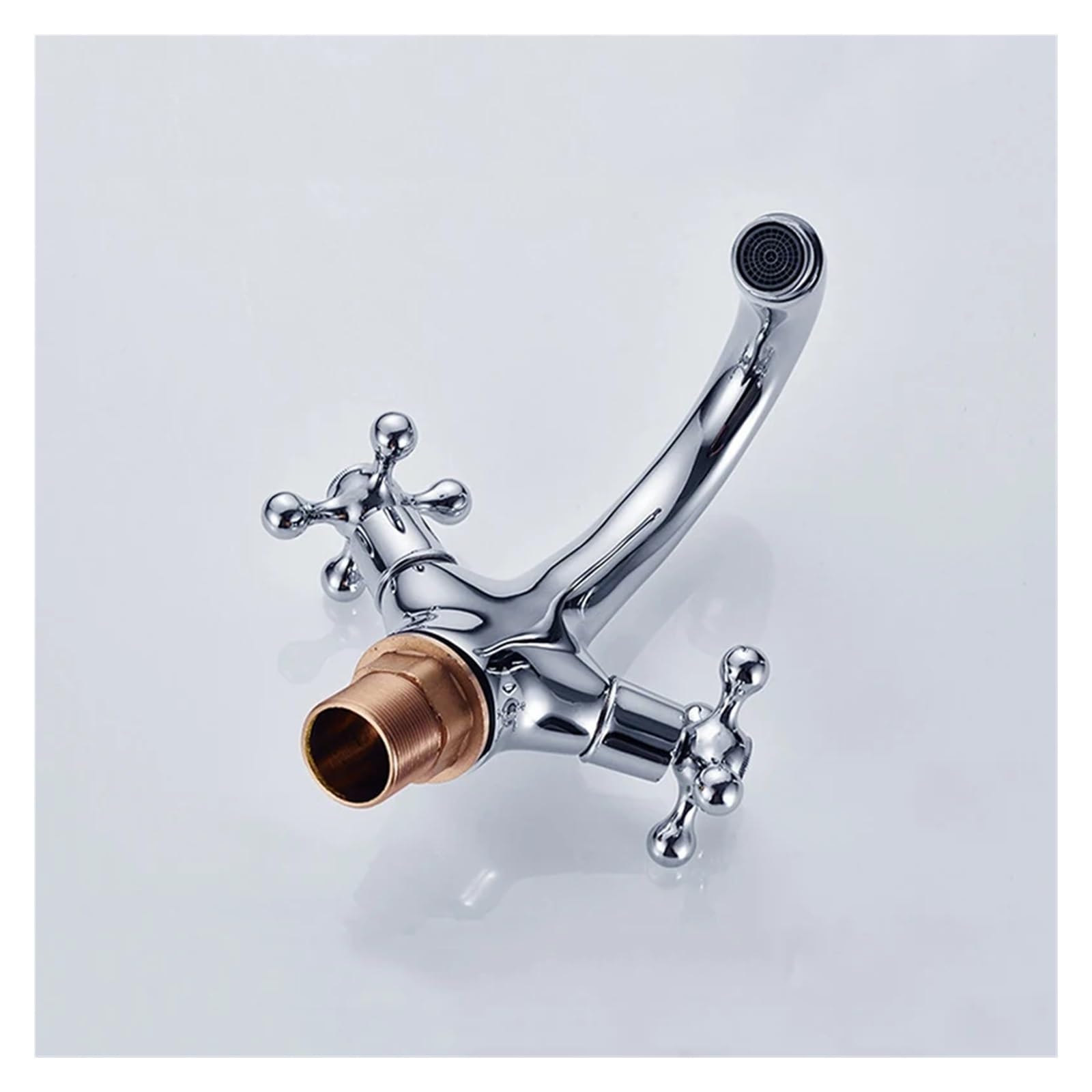 Antique Brass Bidet Shower Tray Faucet Double Cross Handle Hot and Cold Mixing Faucet Spout Kitchen Bathroom Toilet Faucet (Color : 03)