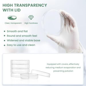 Huanyu 75mm Glass Petri Dish with Lids High Borosilicate Glass Petri Dishes Bacterial Culture Dishes for Lab Science Experiment (5pcs: 75mm)