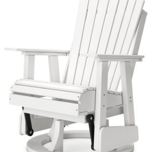 Signature Design by Ashley Hyland Wave Outdoor Swivel Glider Chair, 31" W x 30" D x 42" H, White