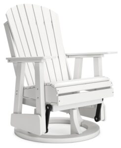 signature design by ashley hyland wave outdoor swivel glider chair, 31" w x 30" d x 42" h, white