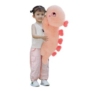 mukwpaz large dinosaur stuffed animal plush toy, dinosaur cute soft plush pillow toys,huge big size fluffy plushy fat plushie gifts for kids (pink,23 inch)