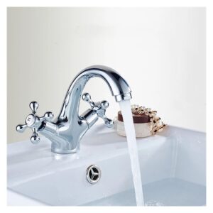 Antique Brass Bidet Shower Tray Faucet Double Cross Handle Hot and Cold Mixing Faucet Spout Kitchen Bathroom Toilet Faucet (Color : 03)