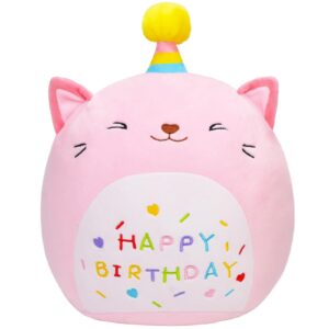 licsor cat plush toy 12 inch cute unicorn cat birthday stuffed animal soft cat plushies pillow pink doll gifts for kid toddlers home room decoration