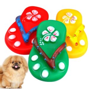 Chewtoyo Flip-Flop Shaped Rubber Toy 2PCS - Portable, Interactive Teething Training Toy for Pets, Funny Novelty Stress Comfort for Dogs