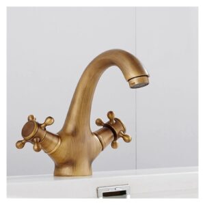 Antique Brass Bidet Shower Tray Faucet Double Cross Handle Hot and Cold Mixing Faucet Spout Kitchen Bathroom Toilet Faucet (Color : 03)