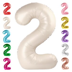 number 2 balloon 40 inch cream white giant two balloon number birthday decorations, 2nd 12 21st party celebration decorations graduations anniversary baby shower