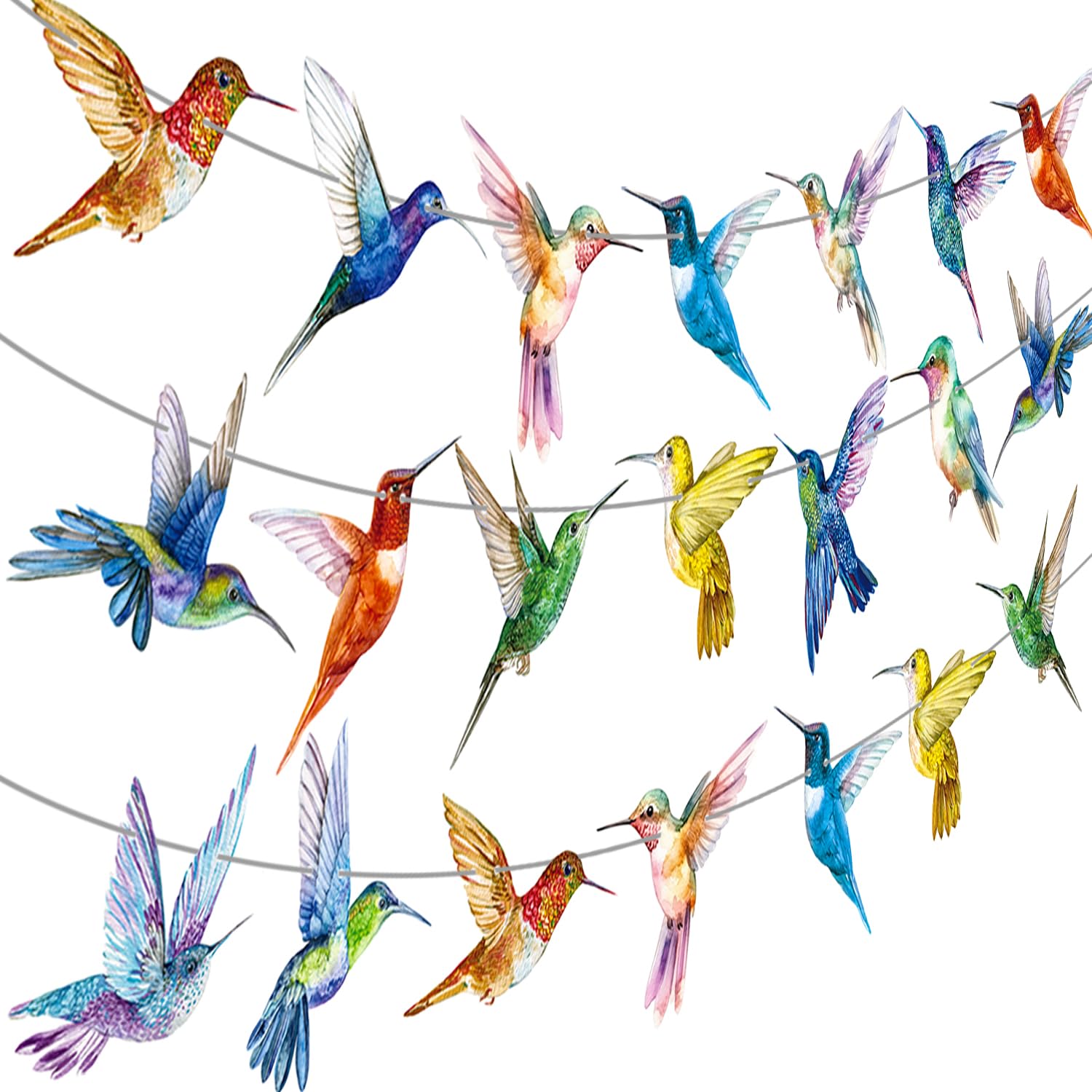 Hummingbird Party Banner Hummingbird Party Decorations 4Pcs Bird Birthday Decorations Hummingbird Cutout Banner for Flying Bird Hawaiian Luau Baby Shower Supplies