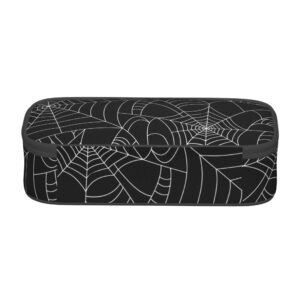 PAUSEBOLL Spider Web Pencil Case for Kids, Black Pencil Box Large Capacity Durable Pencil Pouch Storage Pen Bag Stationary Case Desk Organizer with Zippers for Teens Adults