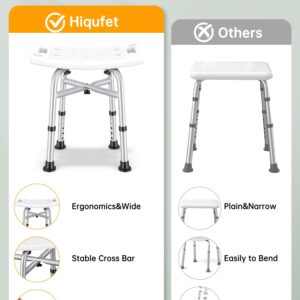 Hiqufet Shower Chair for Inside Shower(450lb), FSA/HSA Eligible 5 Height Adjustable Shower Stool, Shower Seats for Adults, 3-Minute Quick Assembly, Heavy Duty Shower Bench for Inside Shower to Sit on