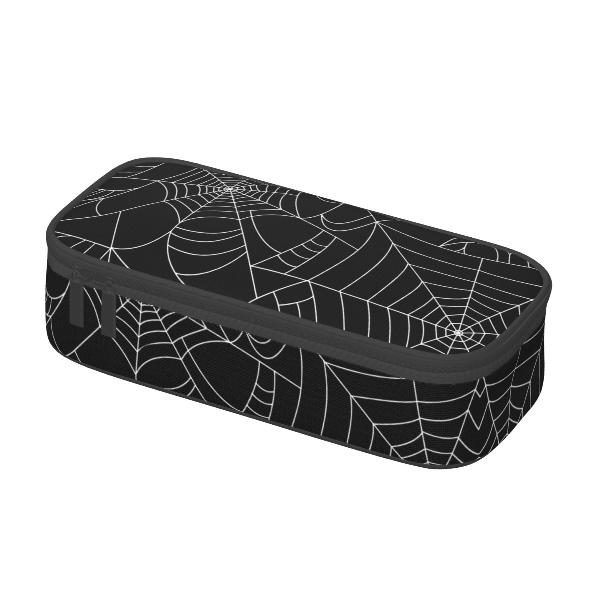 PAUSEBOLL Spider Web Pencil Case for Kids, Black Pencil Box Large Capacity Durable Pencil Pouch Storage Pen Bag Stationary Case Desk Organizer with Zippers for Teens Adults